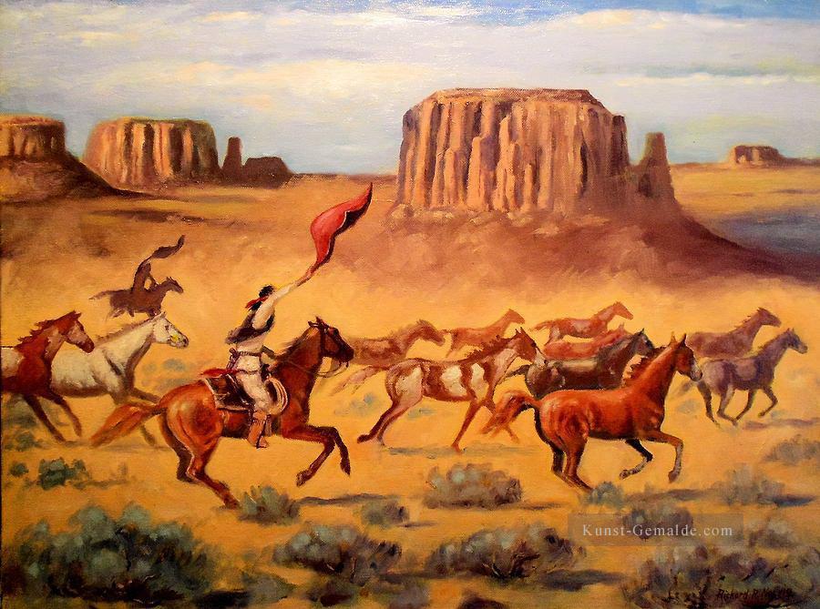 Apache pferd Jäger richard nervig Ölgemälde
